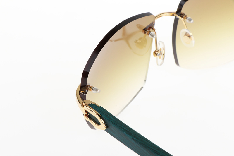 CT 4189706 Green Wood Sunglasses In Gold Gradient Brown