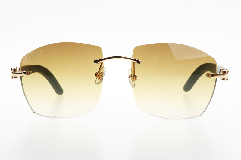 CT 4189706 Green Wood Sunglasses In Gold Gradient Brown