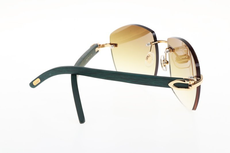 CT 4189706 Green Wood Sunglasses In Gold Gradient Brown
