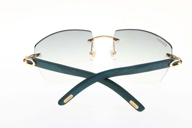 CT 4189706 Green Wood Sunglasses In Gold Gradient Grey
