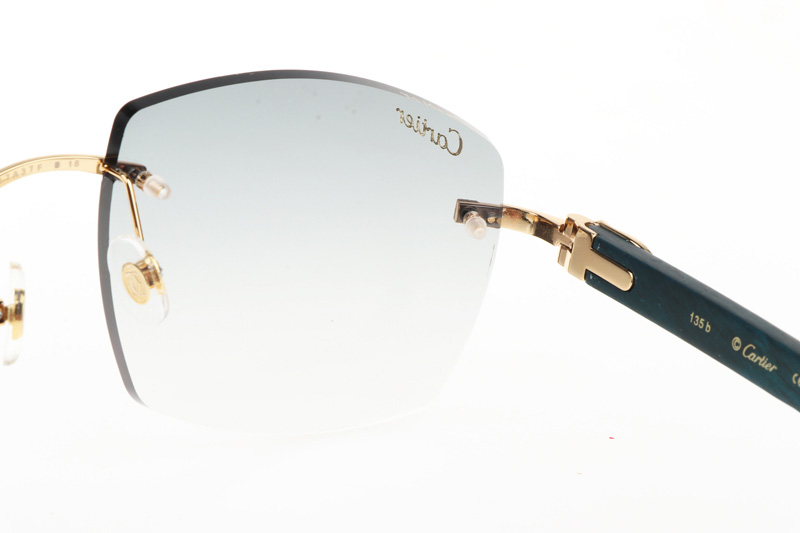 CT 4189706 Green Wood Sunglasses In Gold Gradient Grey