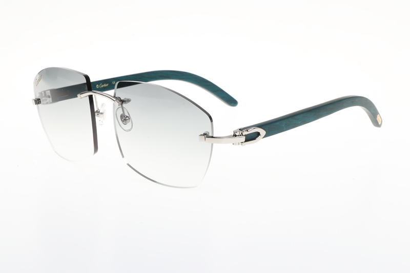 CT 4189706 Green Wood Sunglasses In Silver Gradient Grey