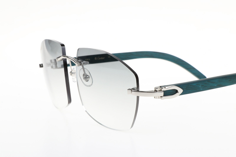 CT 4189706 Green Wood Sunglasses In Silver Gradient Grey