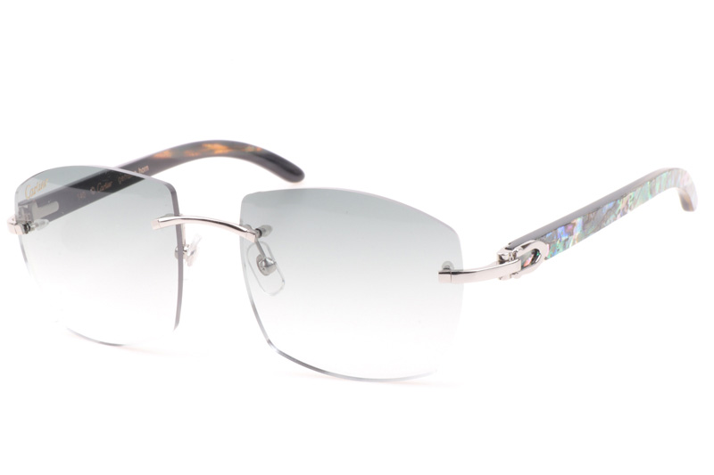 CT 4189706 Shell Mix Black Buffalo Sunglasses In Silver Gradient Grey