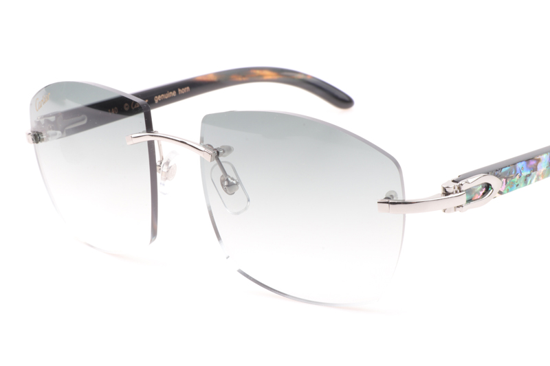 CT 4189706 Shell Mix Black Buffalo Sunglasses In Silver Gradient Grey
