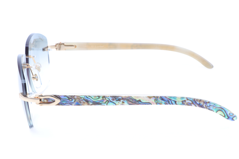 CT 4189706 Shell Mix White Buffalo Sunglasses In Gold Gradient Grey