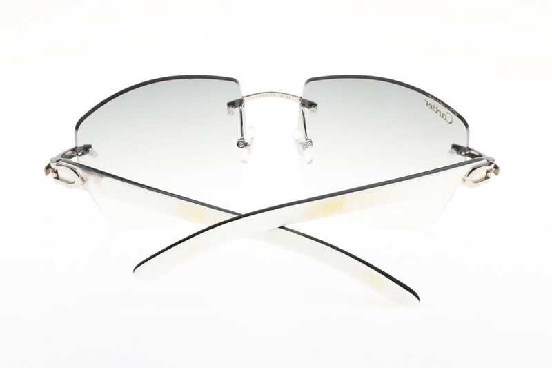 CT 4189706 White Mix Black Buffalo Sunglasses In Silver Gradient Grey