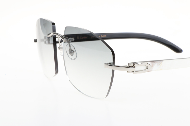 CT 4189706 White Mix Black Buffalo Sunglasses In Silver Gradient Grey