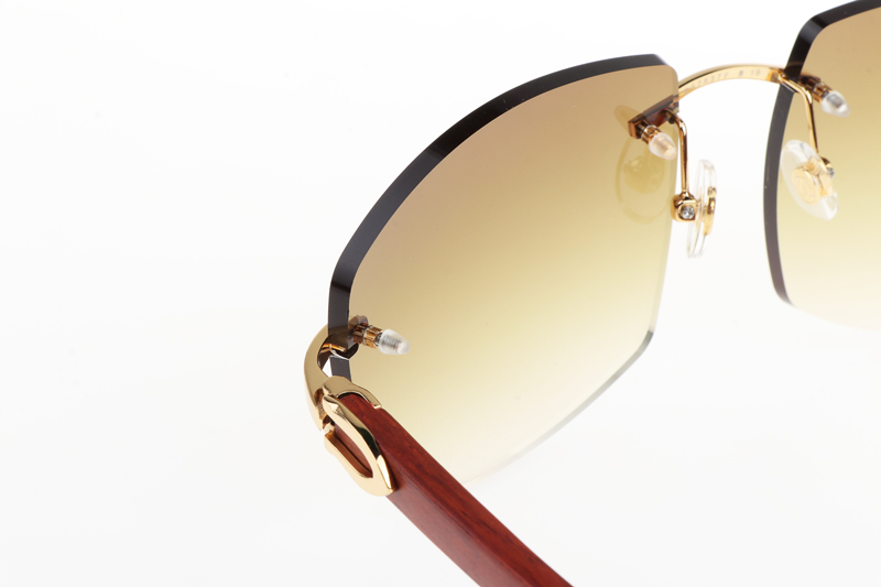 CT 4189706 Wood Sunglasses In Gold Gradient Brown