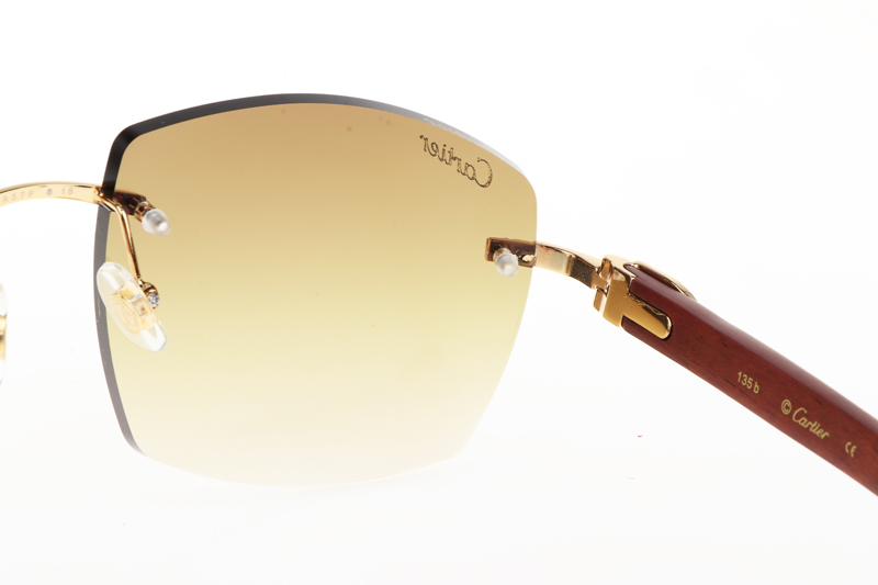 CT 4189706 Wood Sunglasses In Gold Gradient Brown