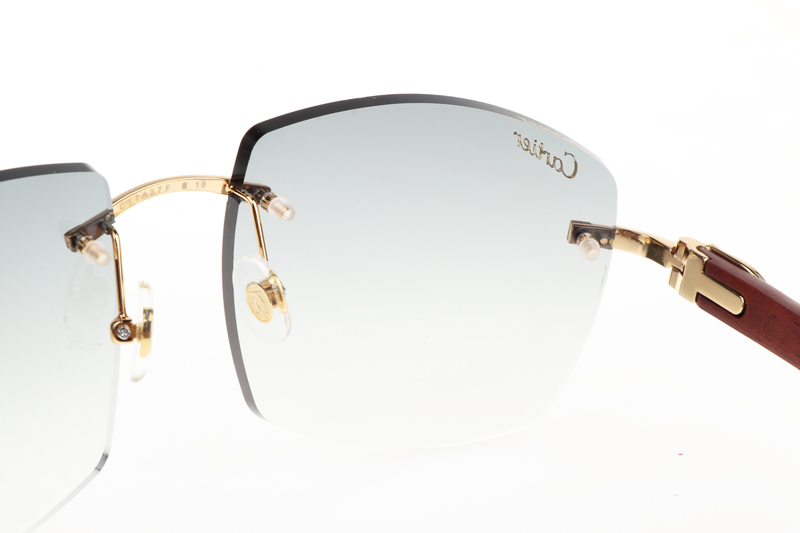 CT 4189706 Wood Sunglasses In Gold Gradient Grey