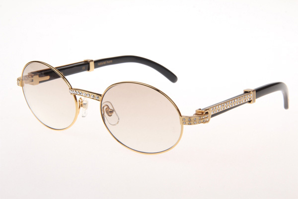 CT 7550178 55-22 Diamond Black Buffalo Sunglasses In Gold Gradient Brown