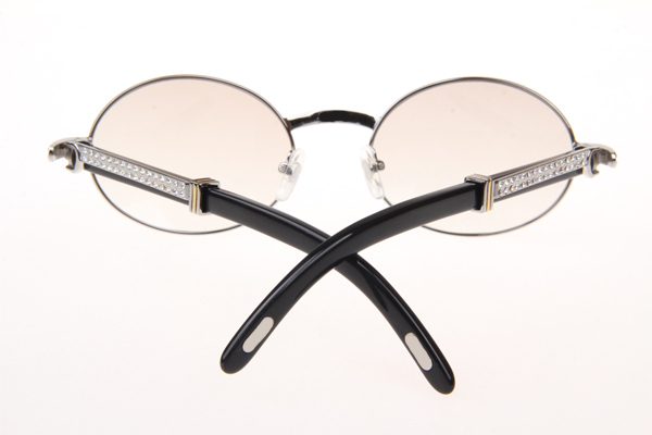 CT 7550178 55-22 Diamond Black Buffalo Sunglasses In Silver Gradient Brown