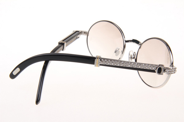 CT 7550178 55-22 Diamond Black Buffalo Sunglasses In Silver Gradient Brown