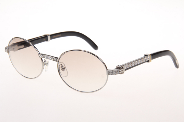 CT 7550178 55-22 Diamond Black Buffalo Sunglasses In Silver Gradient Brown