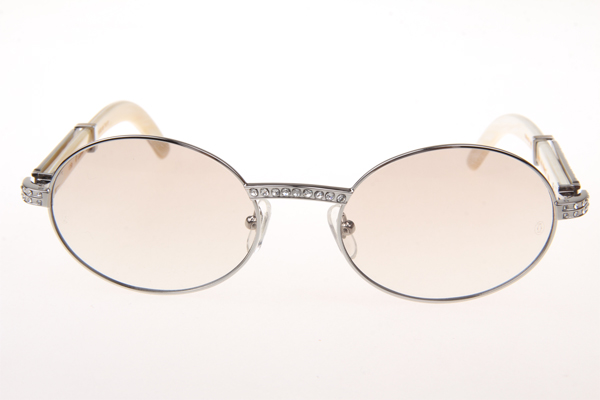 CT 7550178 55-22 Diamond White Buffalo Sunglasses In Silver Gradient Brown