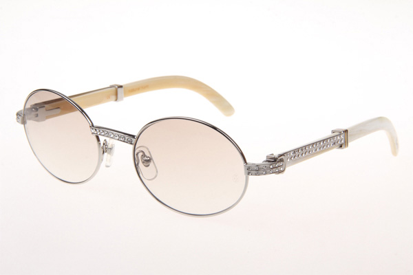 CT 7550178 55-22 Diamond White Buffalo Sunglasses In Silver Gradient Brown