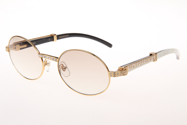 CT 7550178 55-22 Diamond White Mix Black Buffalo Sunglasses In Gold Gradient Brown