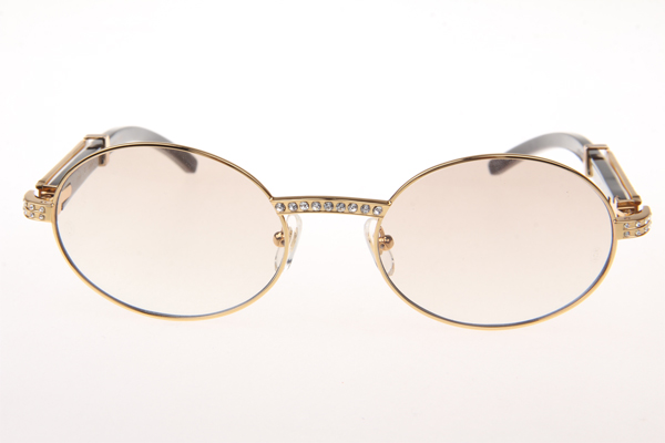 CT 7550178 55-22 Diamond White Mix Black Buffalo Sunglasses In Gold Gradient Brown