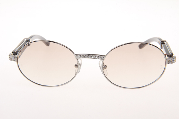 CT 7550178 55-22 Diamond White Mix Black Buffalo Sunglasses In Silver Gradient Brown