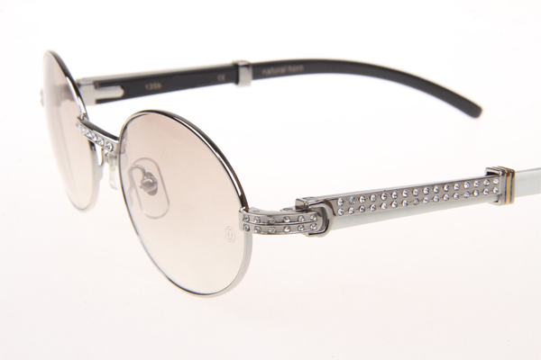 CT 7550178 55-22 Diamond White Mix Black Buffalo Sunglasses In Silver Gradient Brown