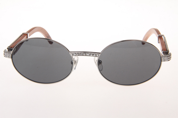CT 7550178 55-22 Diamond Wood Sunglasses In Silver Grey