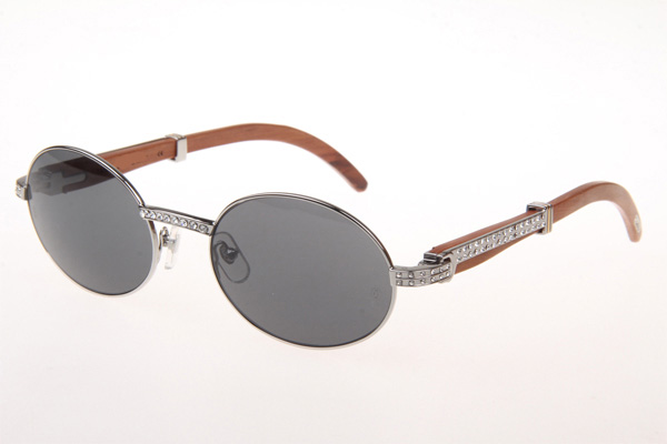 CT 7550178 55-22 Diamond Wood Sunglasses In Silver Grey