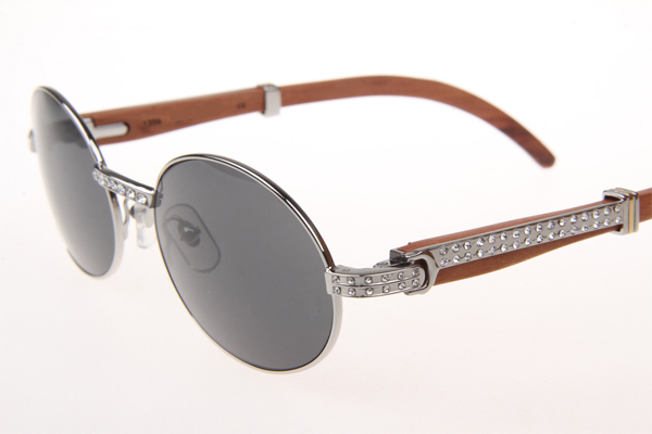 CT 7550178 55-22 Diamond Wood Sunglasses In Silver Grey