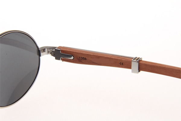 CT 7550178 55-22 Diamond Wood Sunglasses In Silver Grey