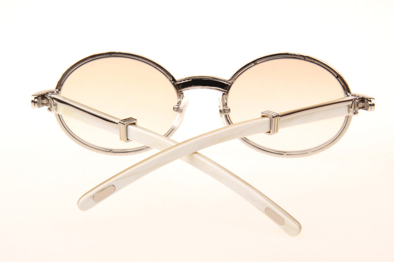 CT 7550178 55-22 Full Diamond White Buffalo Sunglasses In Silver Brown