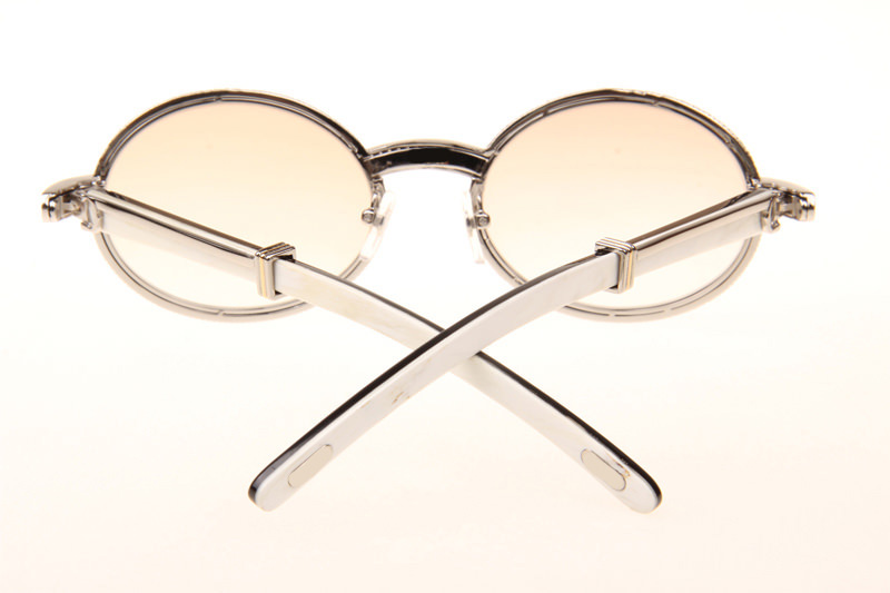 CT 7550178 55-22 Full Diamond White Mix Black Buffalo Sunglasses In Silver Brown