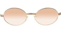 CT 7550178 55-22 Gold Stainless Steel Diamond Sunglasses In Gold Brown
