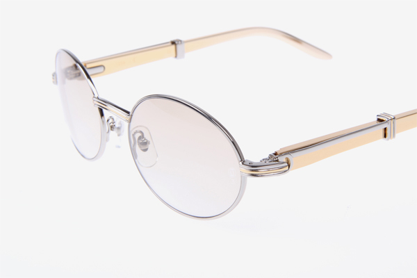 CT 7550178 55-22 Gold Stainless Steel Sunglasses In Silver Brown