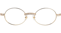 CT 7550178 55-22 New Diamond Wood Eyeglasses In Gold