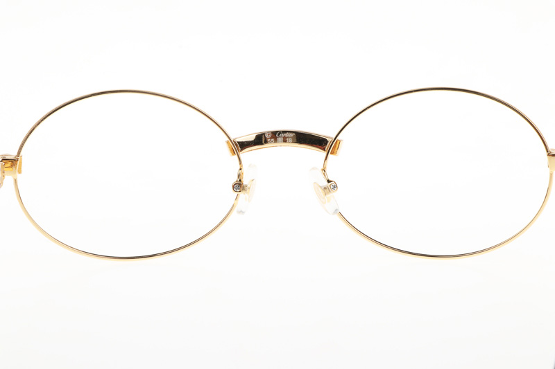 CT 7550178 55-22 New Diamond Wood Eyeglasses In Gold