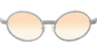 CT 7550178 55-22 New Full Diamond White Mix Black Buffalo Sunglasses In Silver Brown