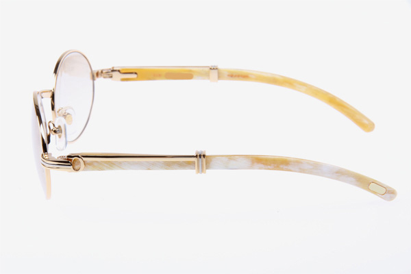 CT 7550178 55-22 White Buffalo Sunglasses In Gold Brown