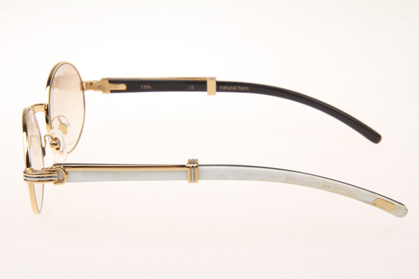 CT 7550178 55-22 White Mix Black Buffalo Sunglasses In Gold Brown