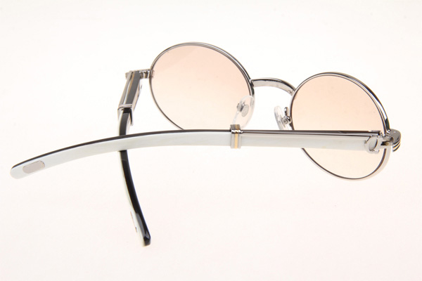 CT 7550178 55-22 White Mix Black Buffalo Sunglasses In Silver Brown