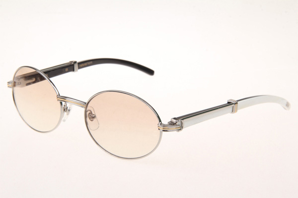 CT 7550178 55-22 White Mix Black Buffalo Sunglasses In Silver Brown