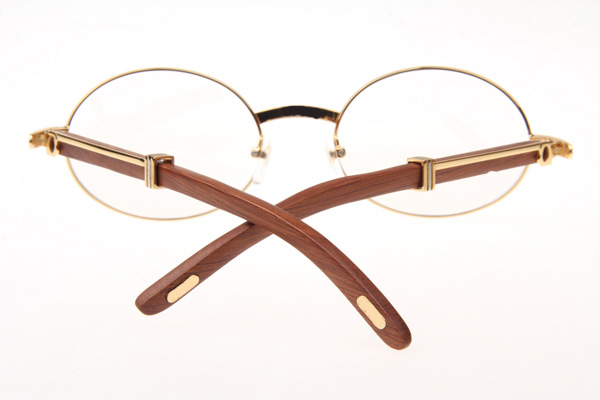 CT 7550178 55-22 Wood Eyeglasses In Gold
