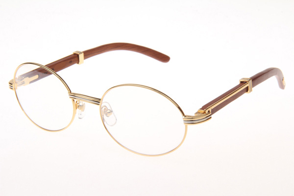 CT 7550178 55-22 Wood Eyeglasses In Gold