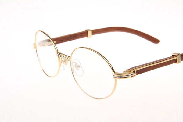 CT 7550178 55-22 Wood Eyeglasses In Gold