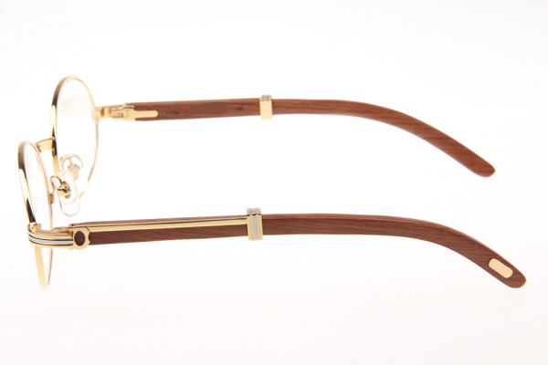 CT 7550178 55-22 Wood Eyeglasses In Gold