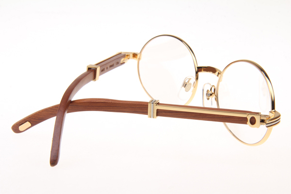 CT 7550178 55-22 Wood Eyeglasses In Gold