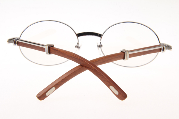 CT 7550178 55-22 Wood Eyeglasses In Silver