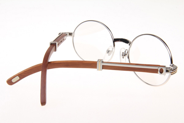 CT 7550178 55-22 Wood Eyeglasses In Silver