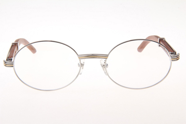 CT 7550178 55-22 Wood Eyeglasses In Silver