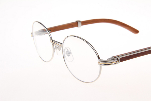 CT 7550178 55-22 Wood Eyeglasses In Silver