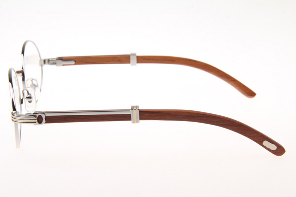 CT 7550178 55-22 Wood Eyeglasses In Silver